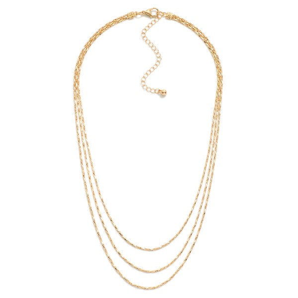 layered twisted box chain necklace