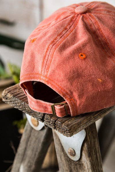 washed sherpa mama baseball cap in baked clay