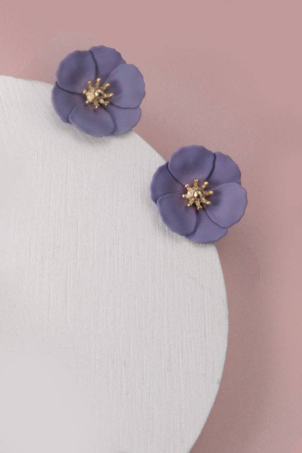 lavender matte flower stud