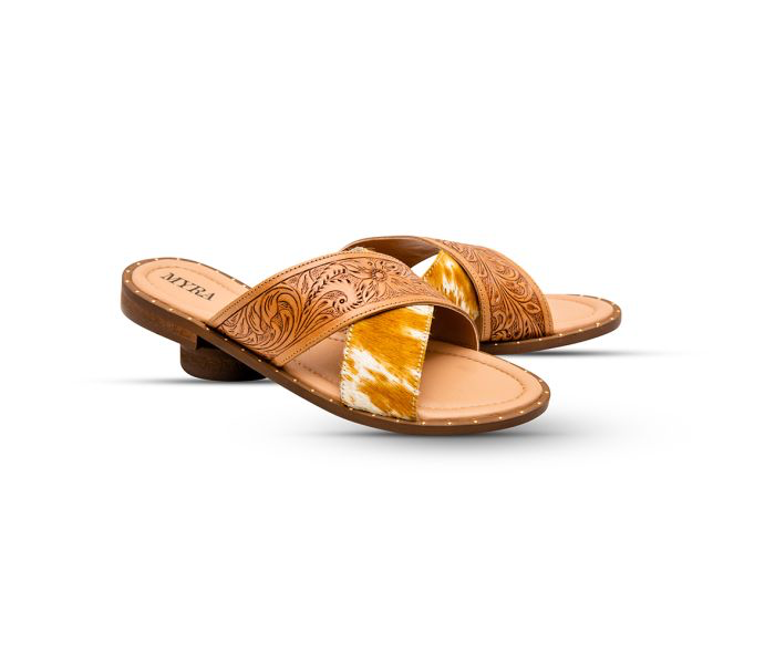 Mukluk western hand-tooled sandal