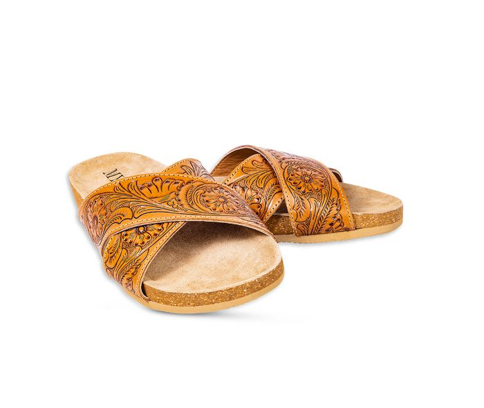 Gracie hand-tooled sandal