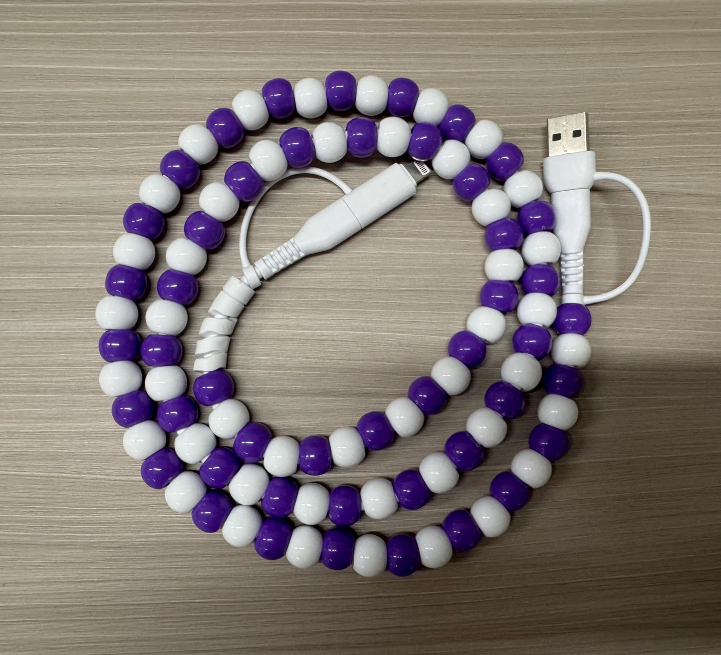 charging cable || purple & white