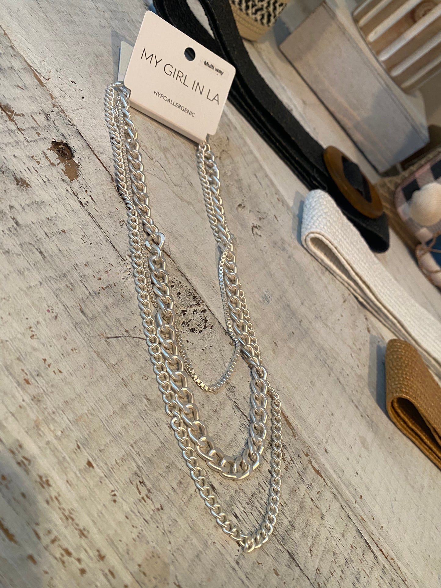 triple delight box cuban & curb necklace