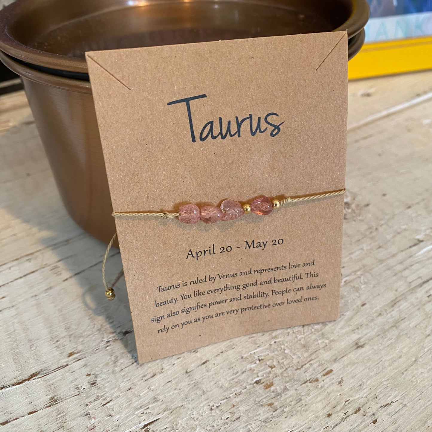 astrology precious stone adjustable bracelet / anklet