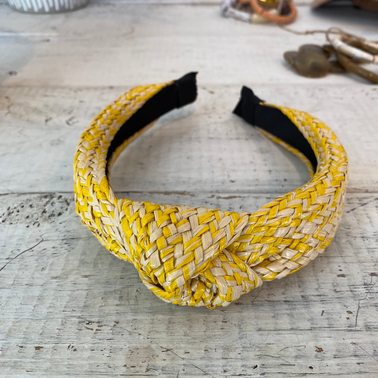 sunflower raffia woven headband