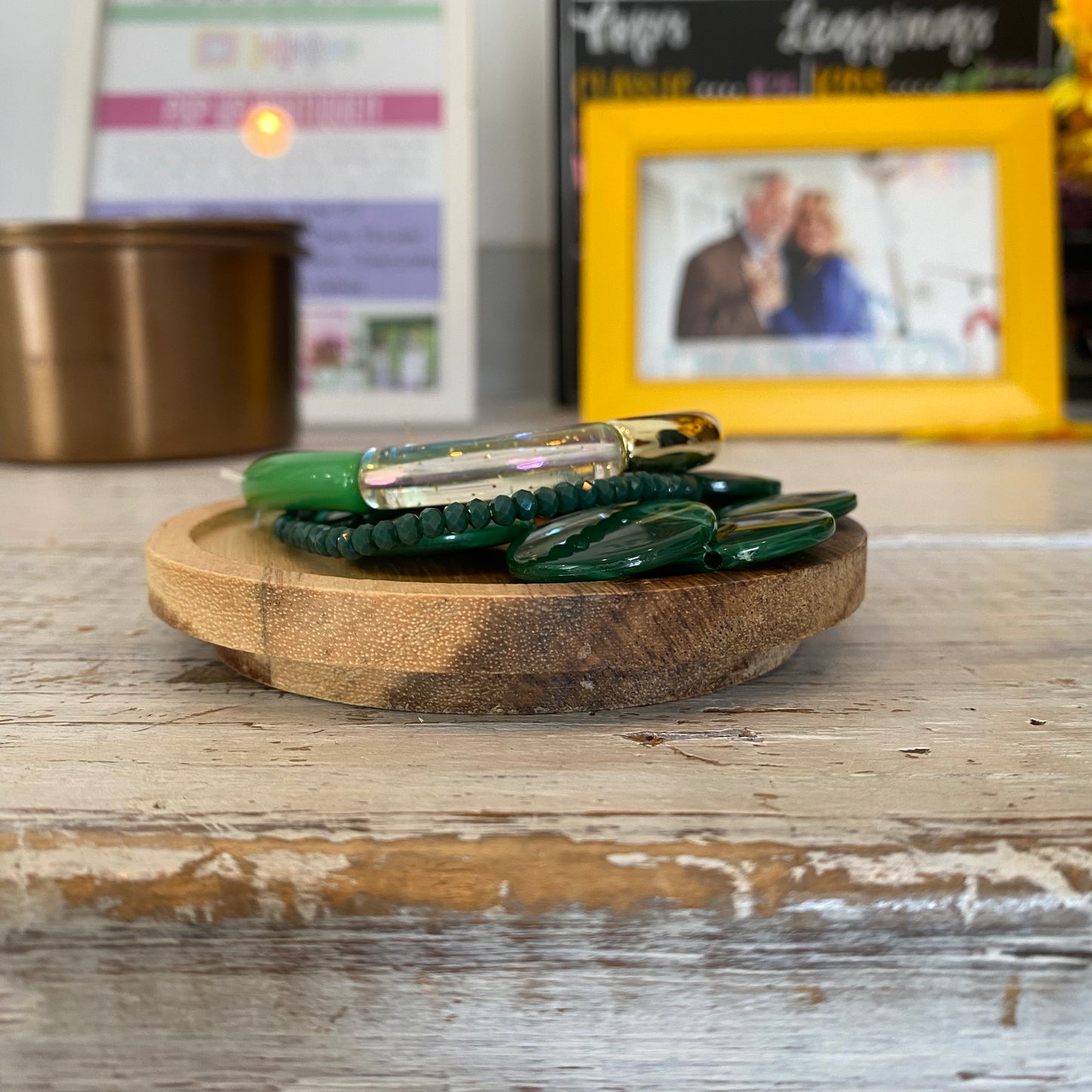 green with envy bracelet stack