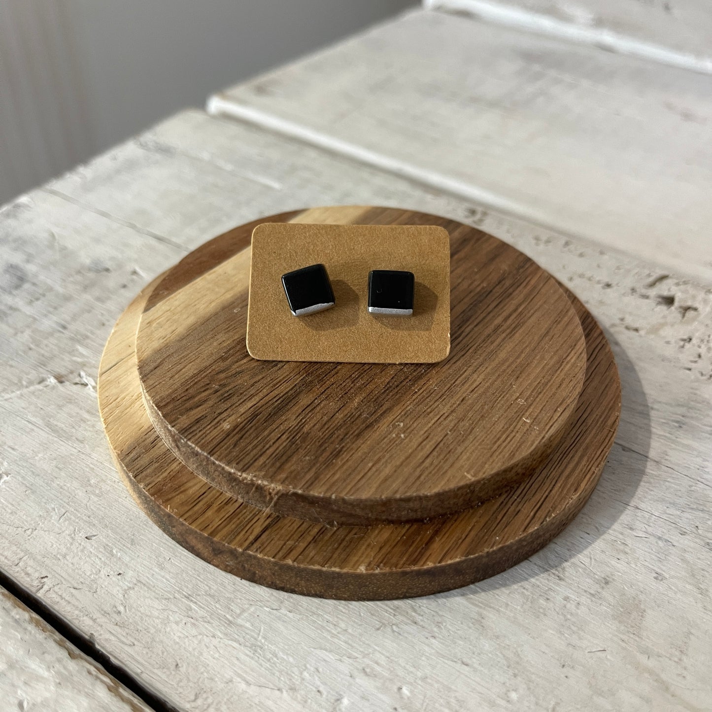 silver lining stud earrings