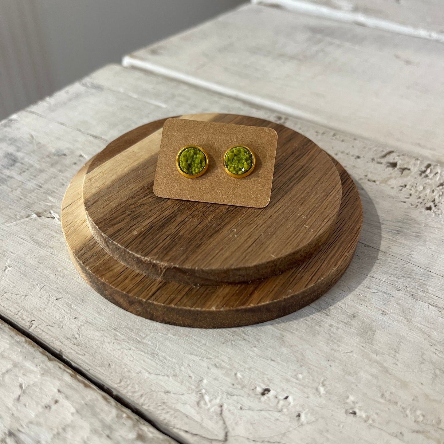 stone moss stud earrings