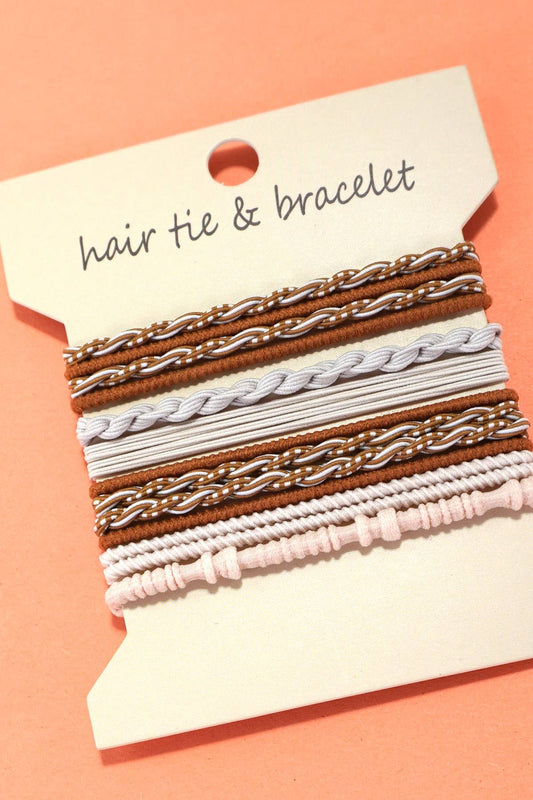 LATTE BOHO DUAL FUNCTION KNOT BRACELET HAIR TIES