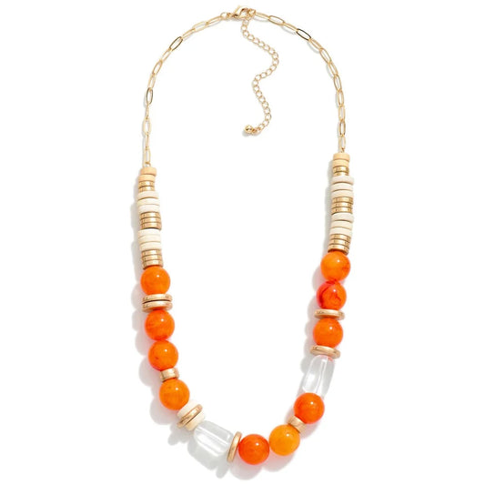 marbled beaded necklace