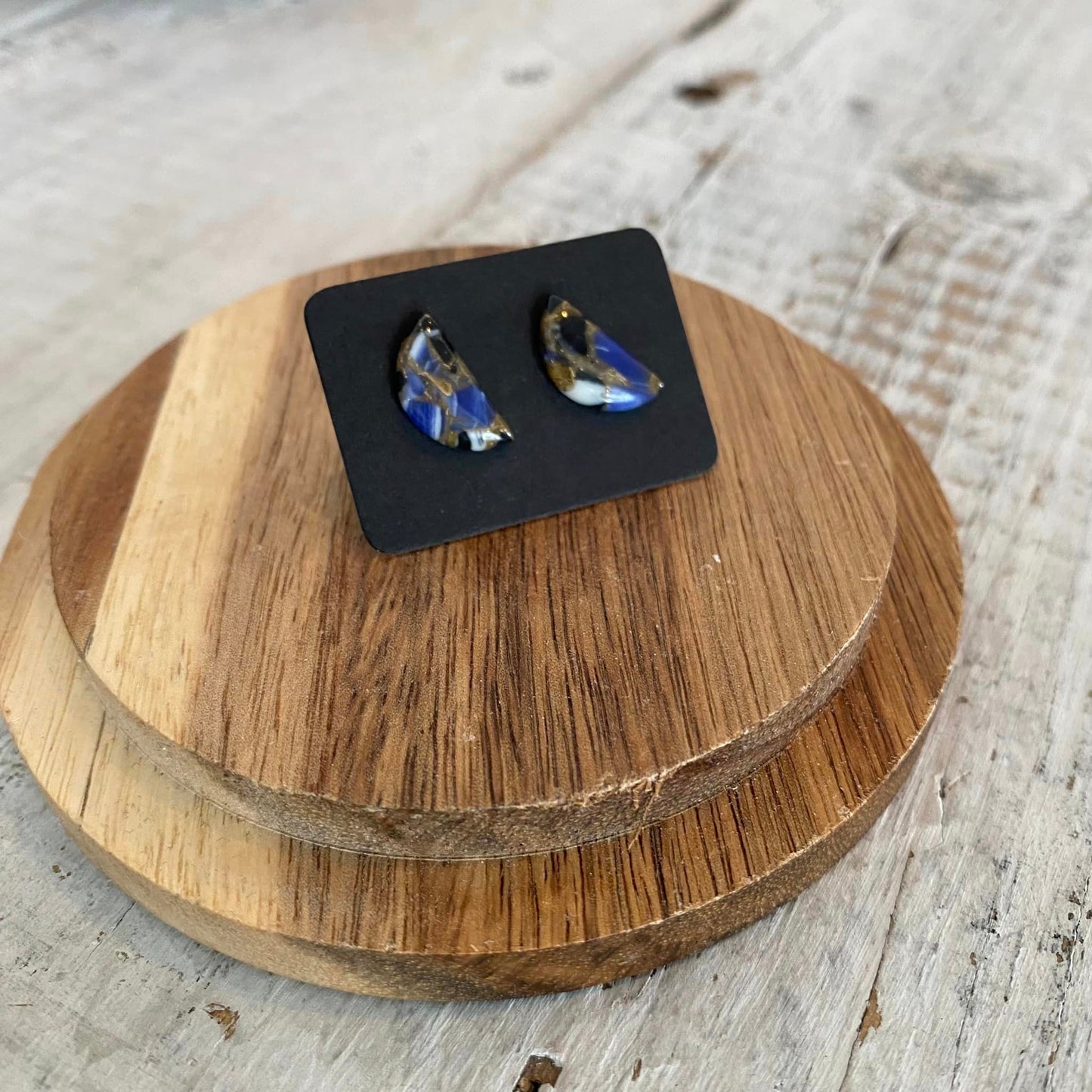 watermelon slice quartz studs