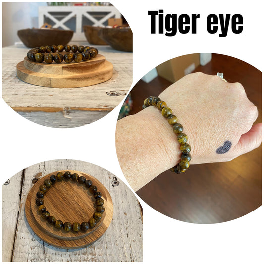 tiger eye semi-precious stone bracelet