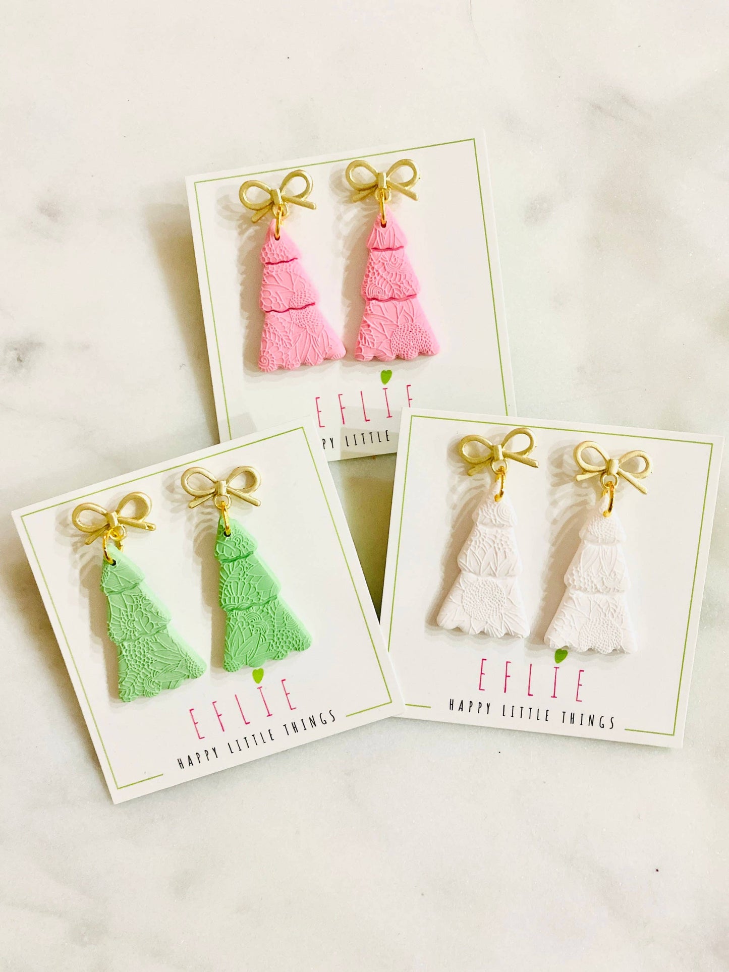Handmade Christmas Tree Dangle Earrings Holiday Gift: I Want Them All!