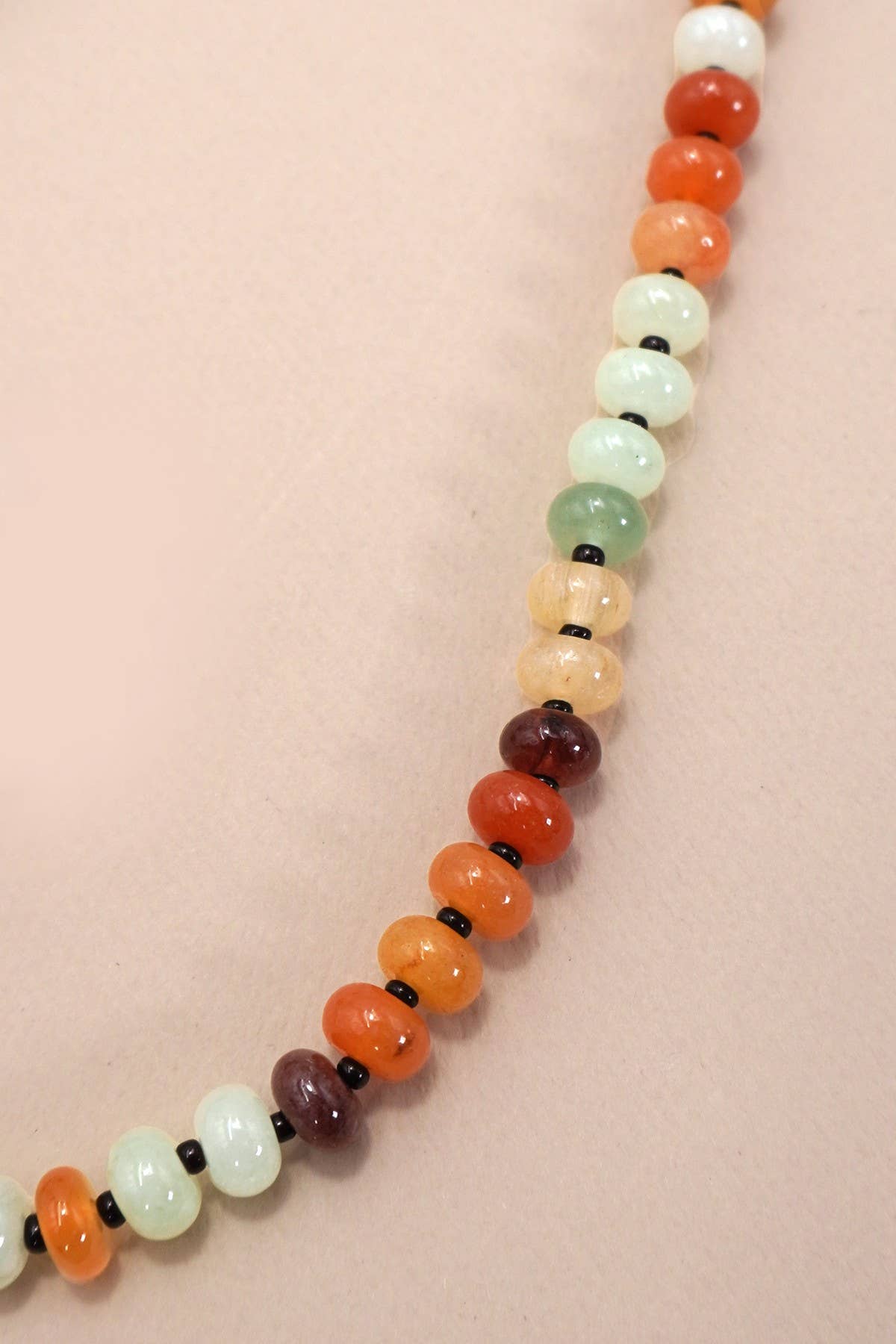 3D natural agate candy necklace with glass & semi-precious beads