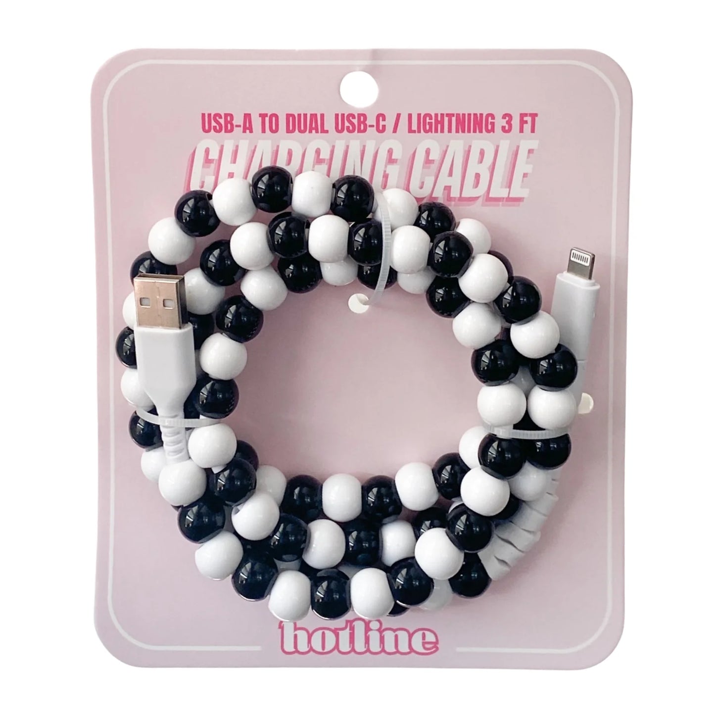 charging cable || bettlejuice black & wshite