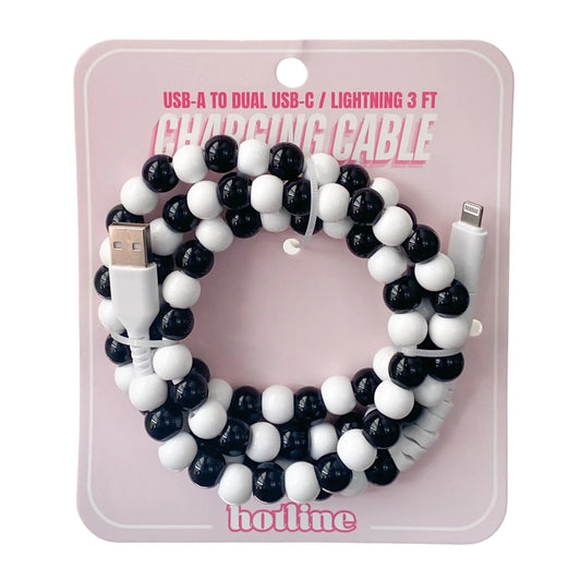 charging cable || bettlejuice black & wshite