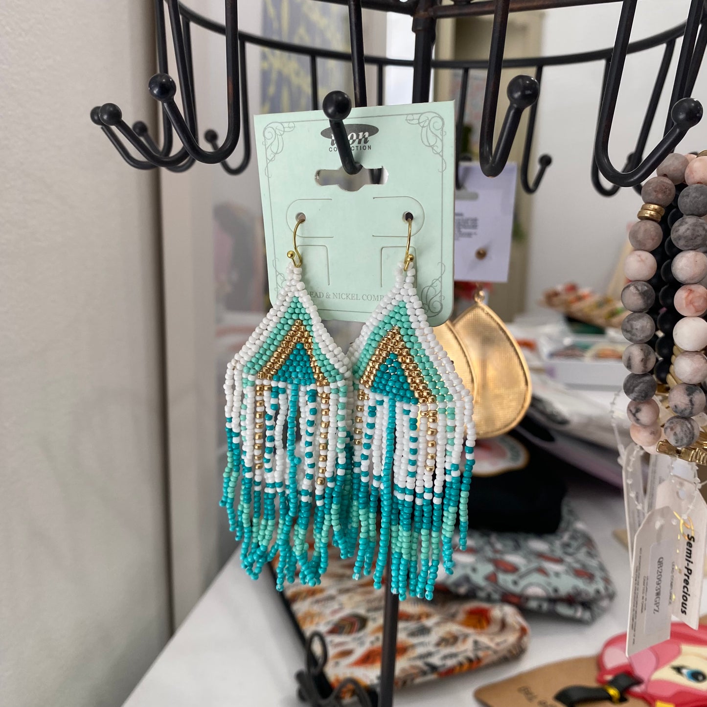seed beaded tassel drops