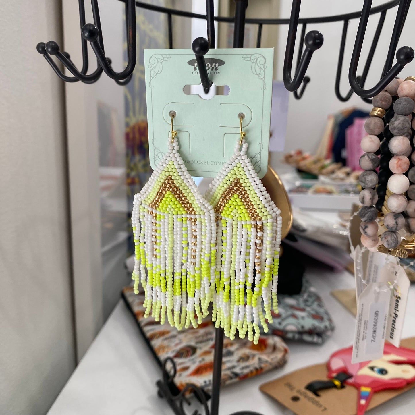 seed beaded tassel drops