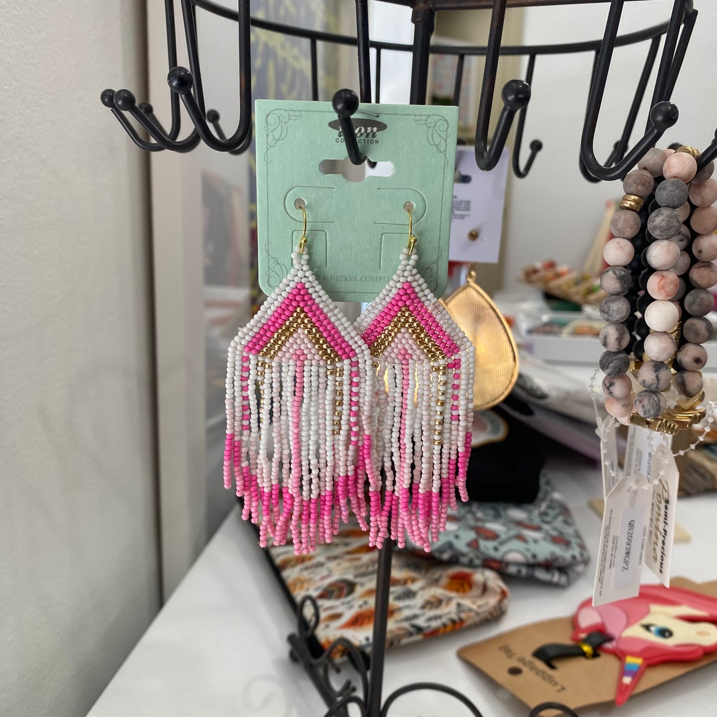 seed beaded tassel drops