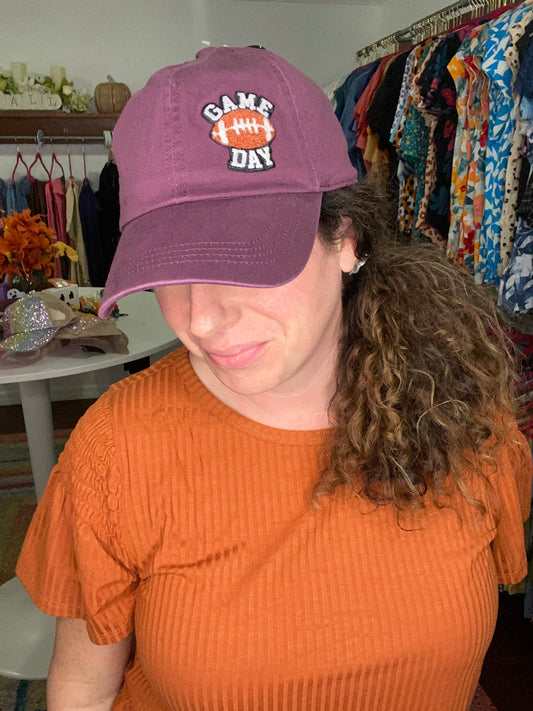 plum GAME DAY baseball cap