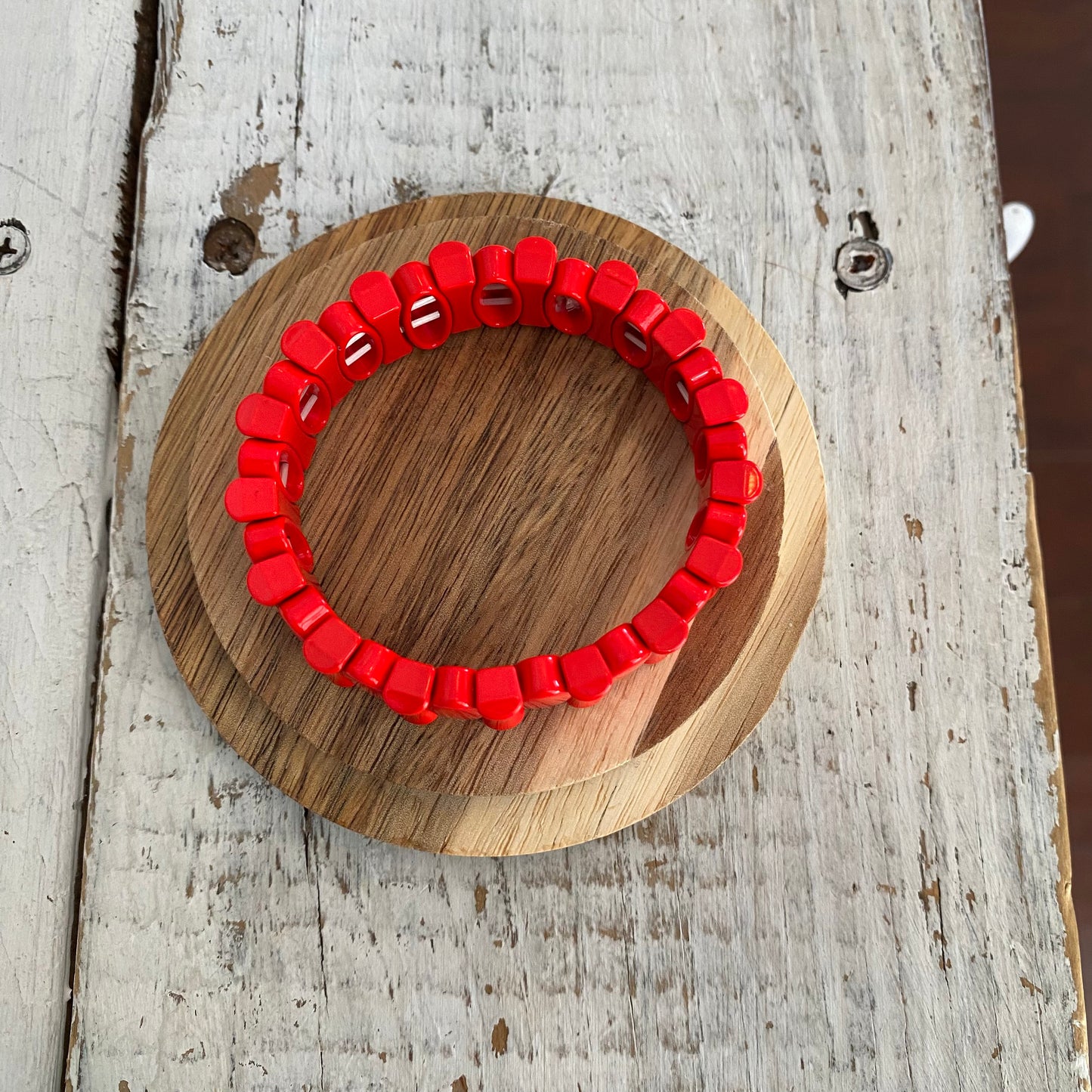 candy apple hourglass enamel bracelet