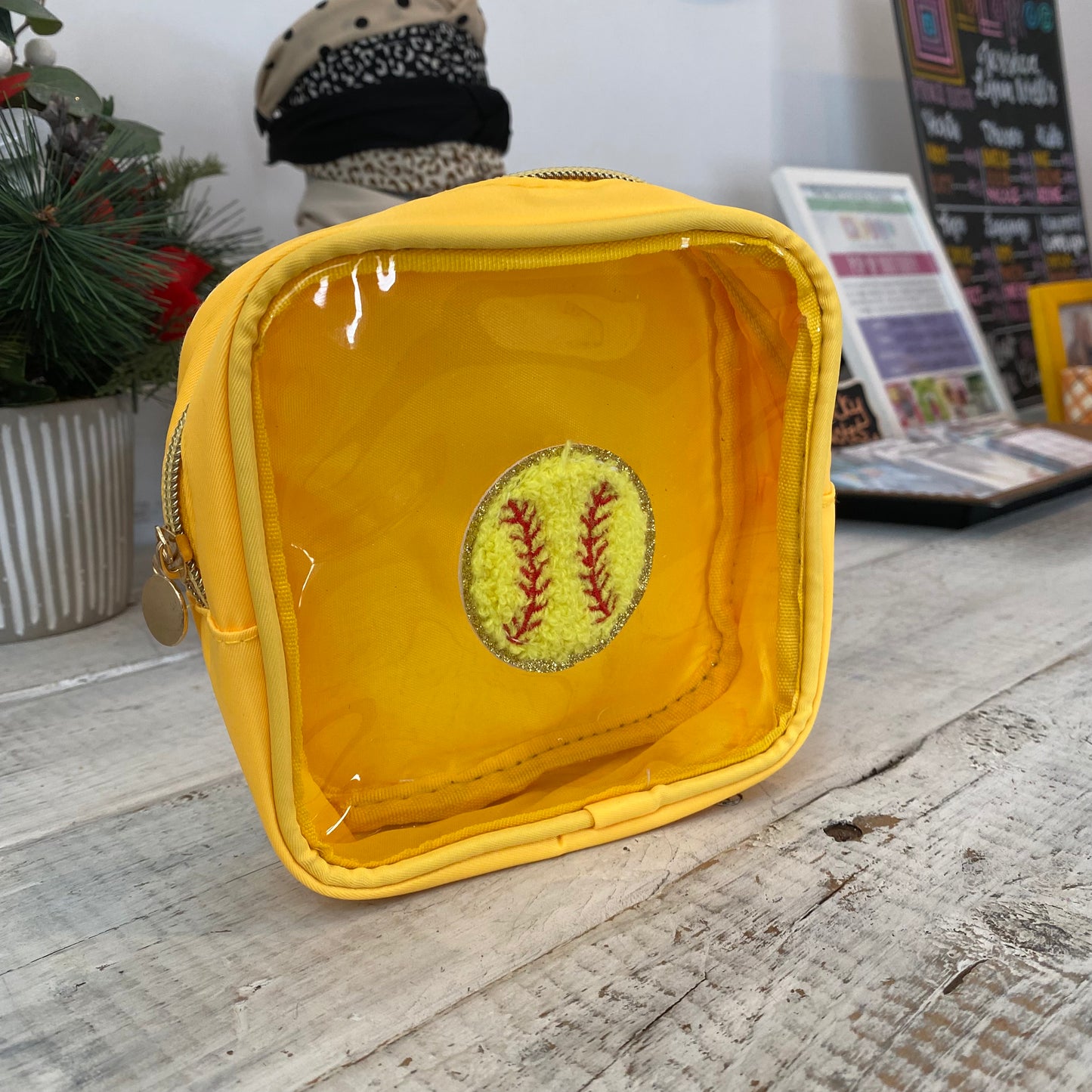 softball cosmetic bag