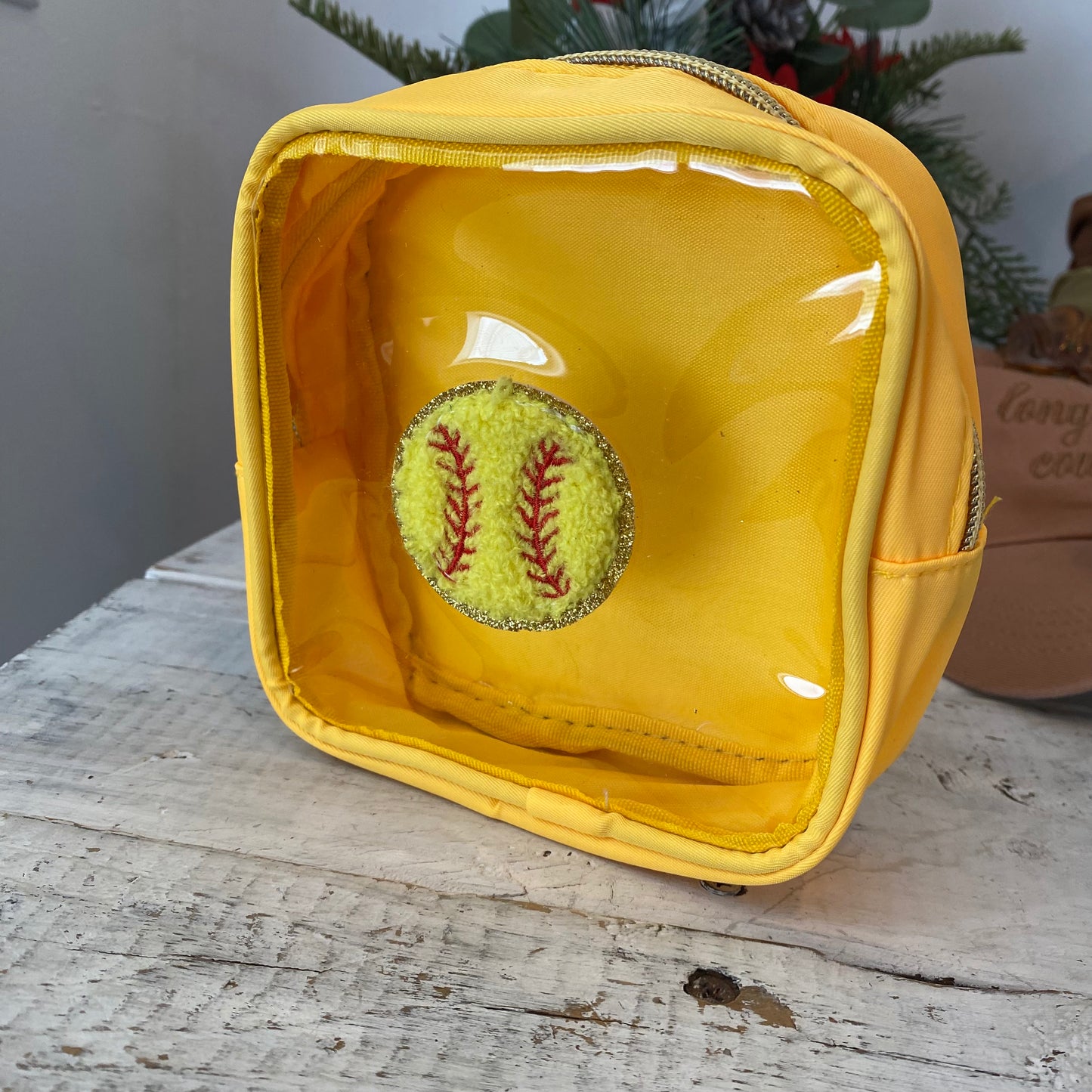 softball cosmetic bag