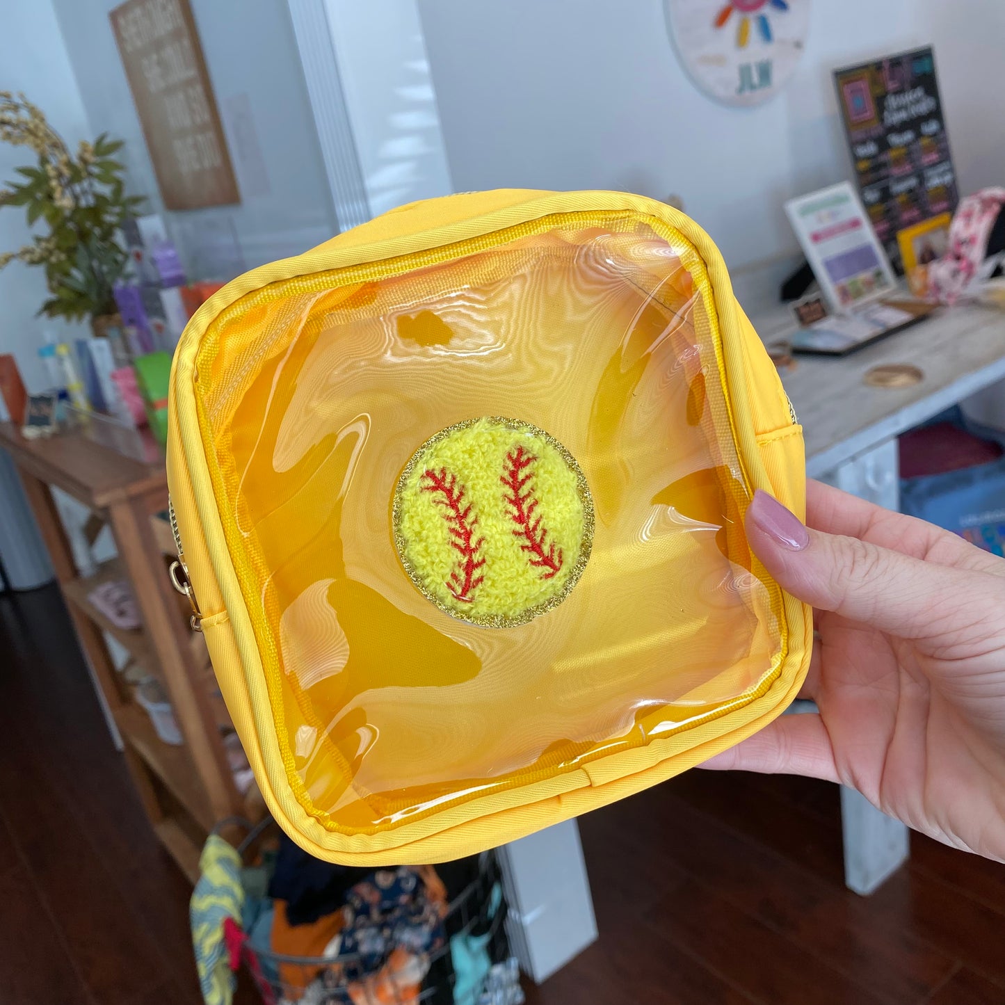 softball cosmetic bag