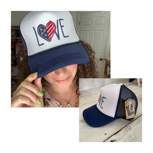 vintage americana embroidered LOVE cap