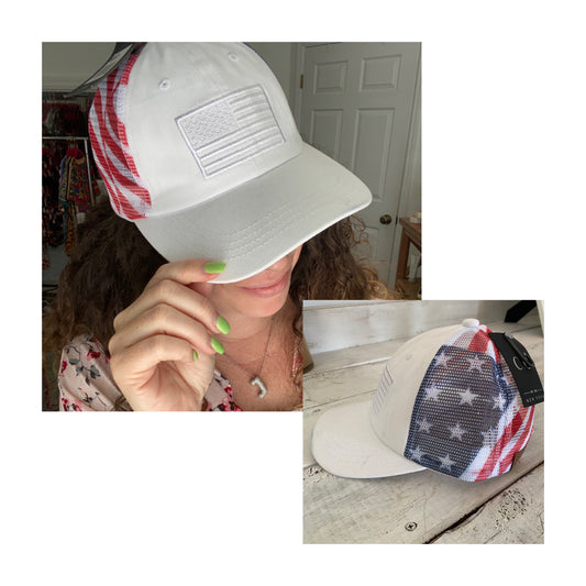C.C Embroidered American Flag Baseball Cap
