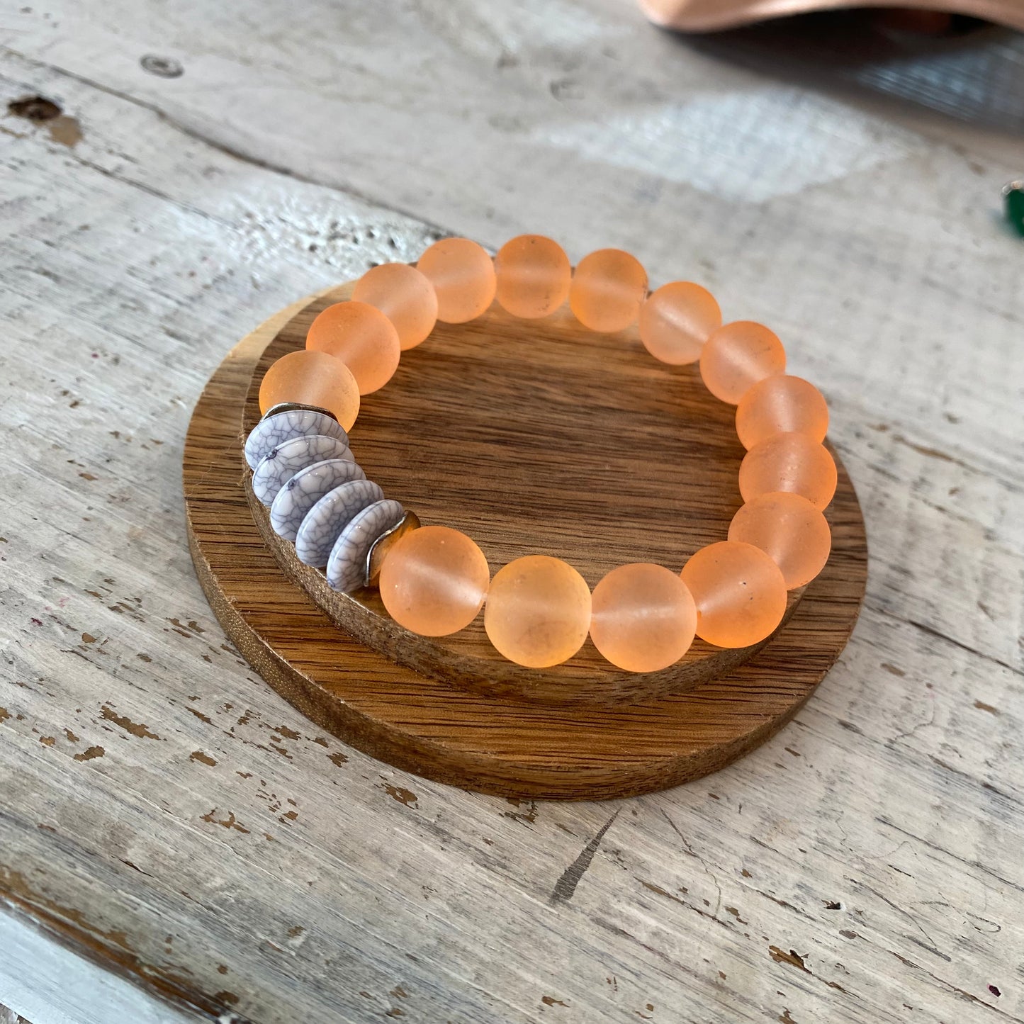 seaglass Buddha bracelets (multiple colors)