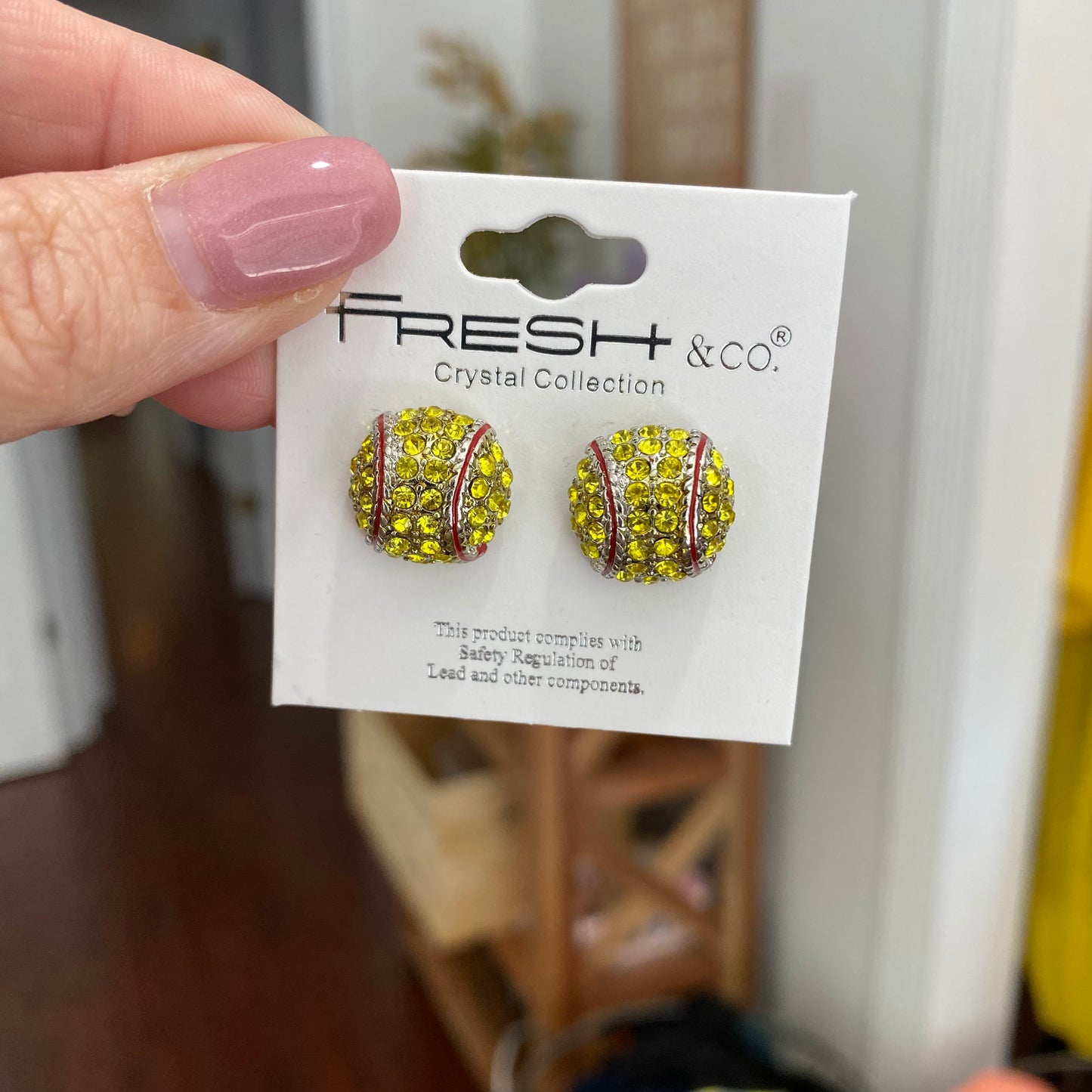 softball rhinestone studs