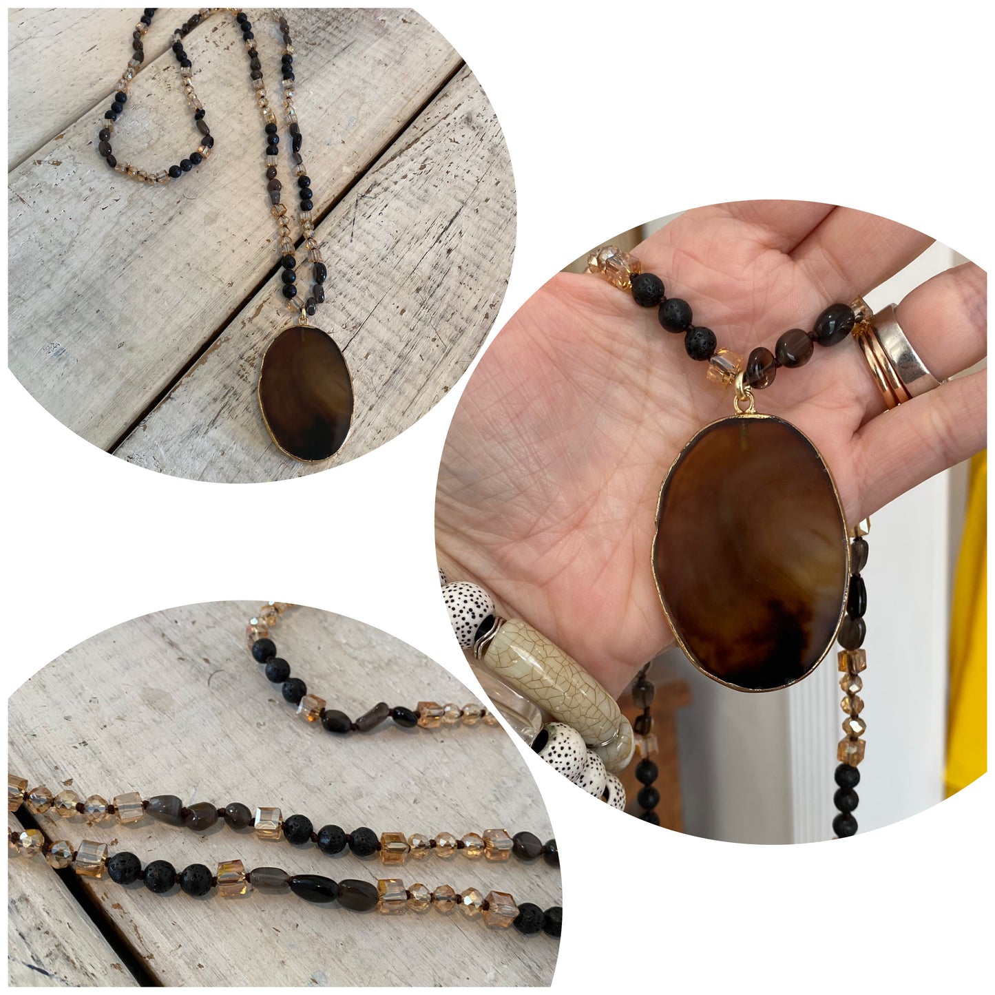 agate stone pendant necklaces