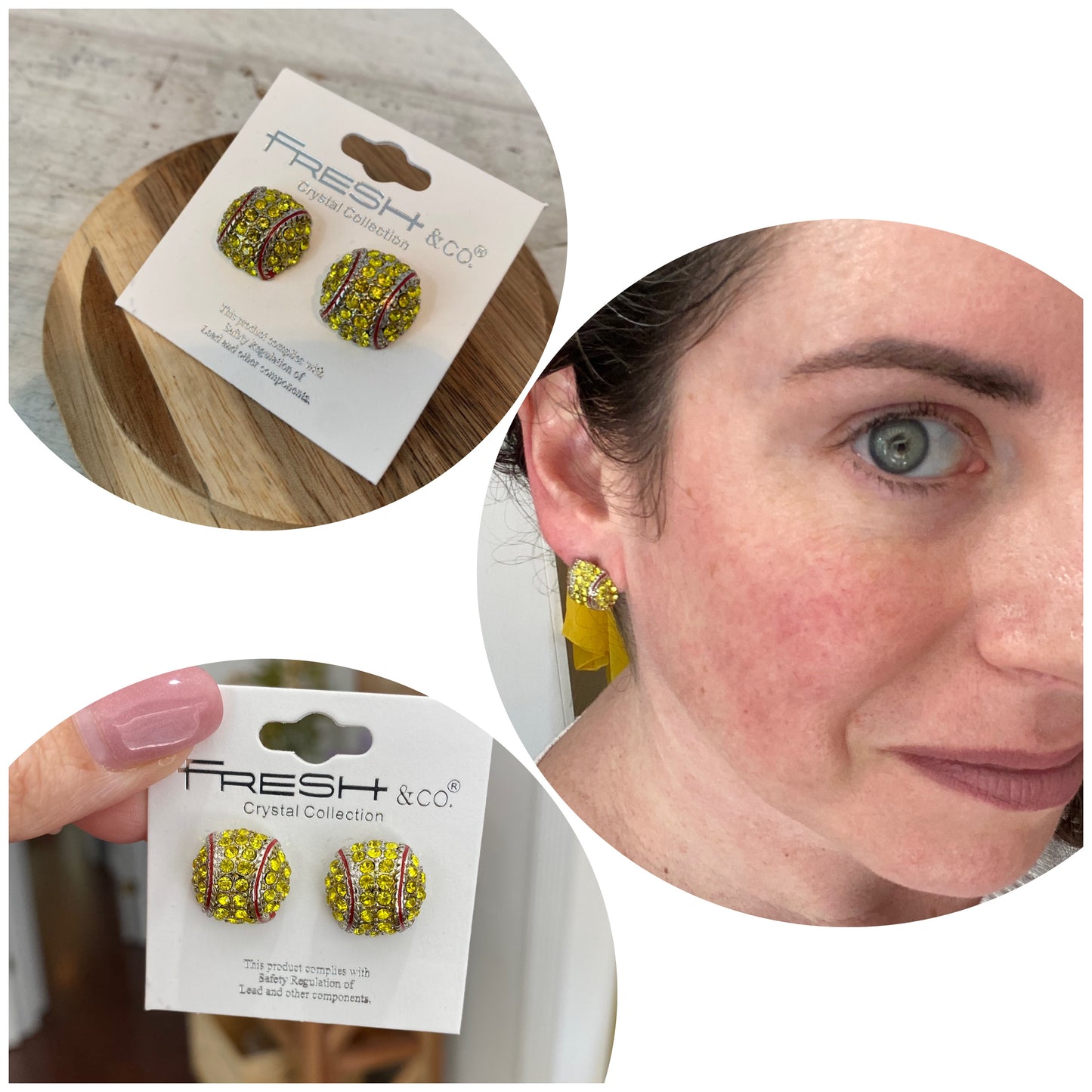 softball rhinestone studs