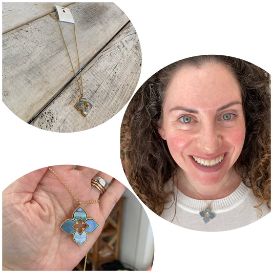 chainlink clover pendant necklace