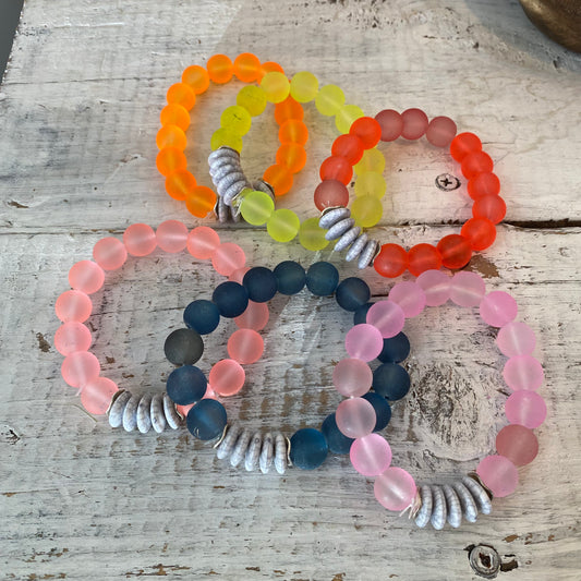 seaglass Buddha bracelets (multiple colors)