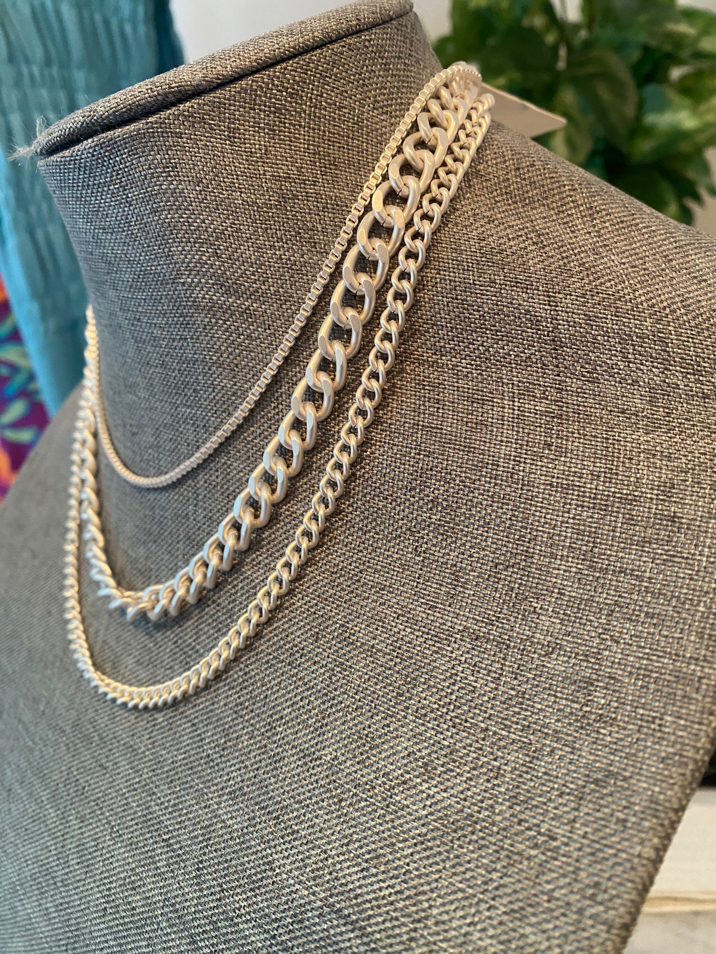 triple delight box cuban & curb necklace
