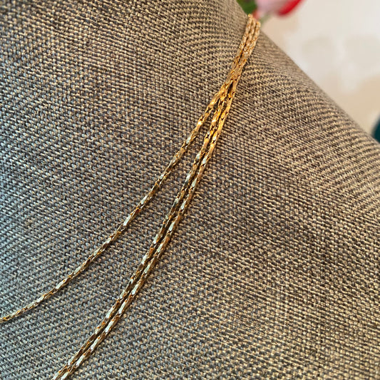 layered twisted box chain necklace