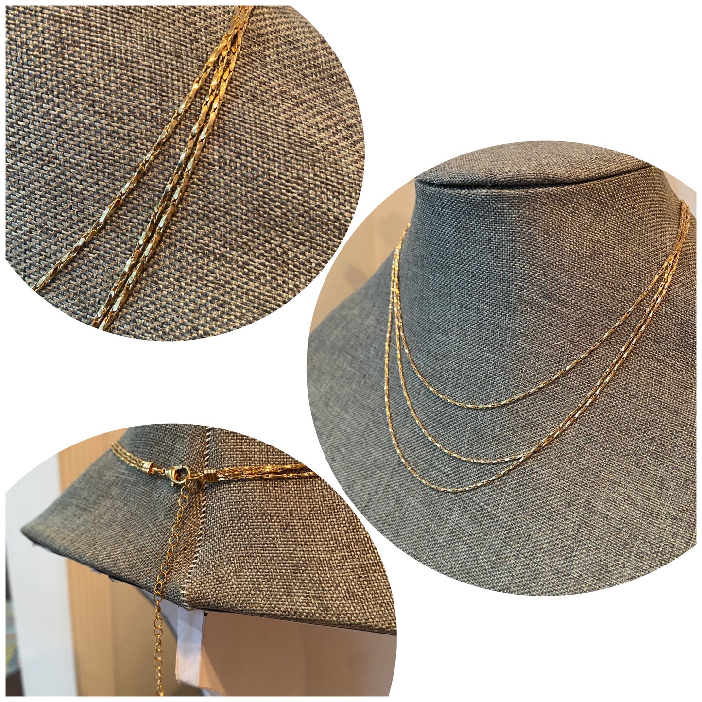 layered twisted box chain necklace