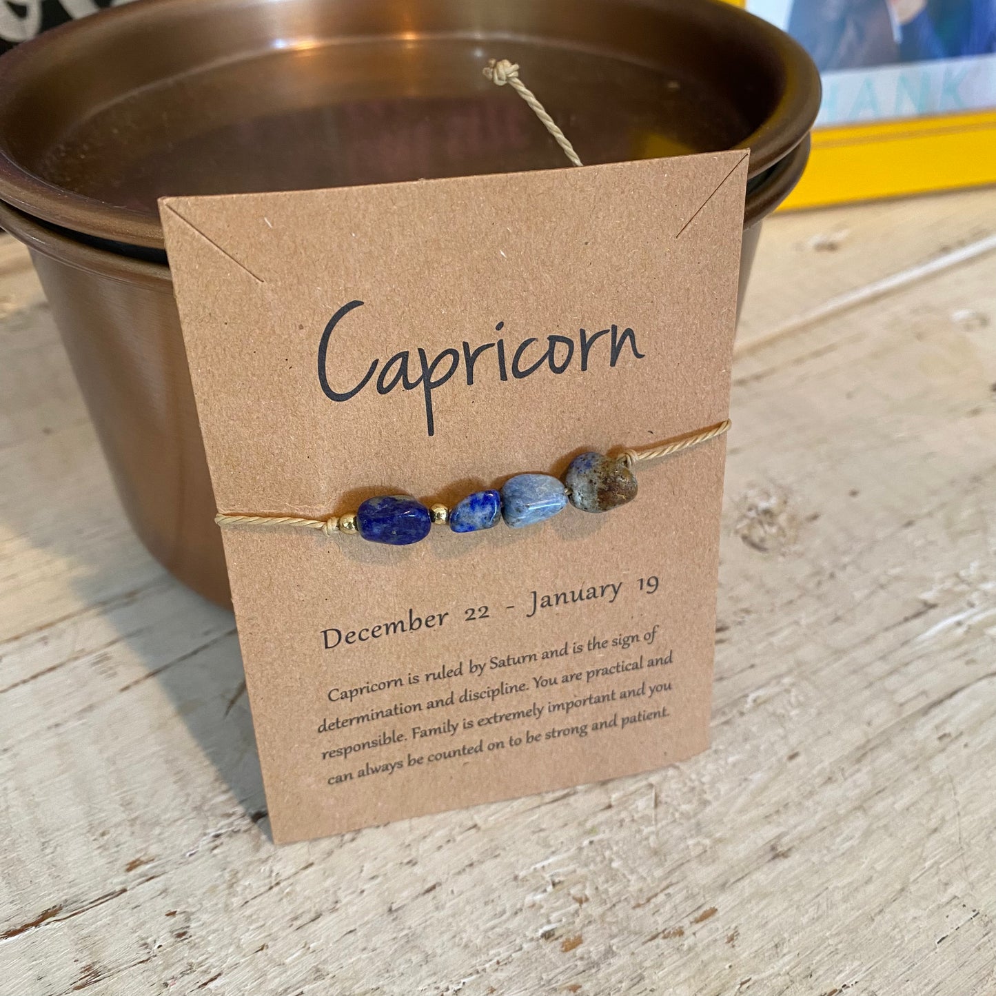 astrology precious stone adjustable bracelet / anklet