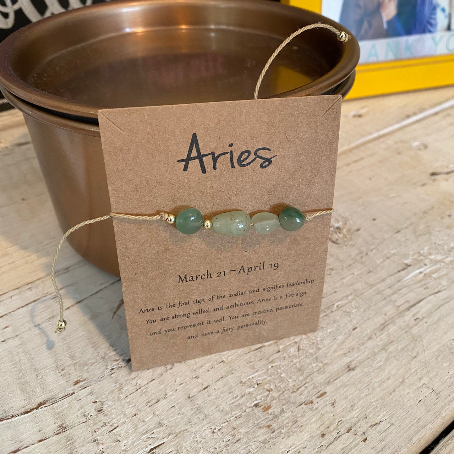 astrology precious stone adjustable bracelet / anklet
