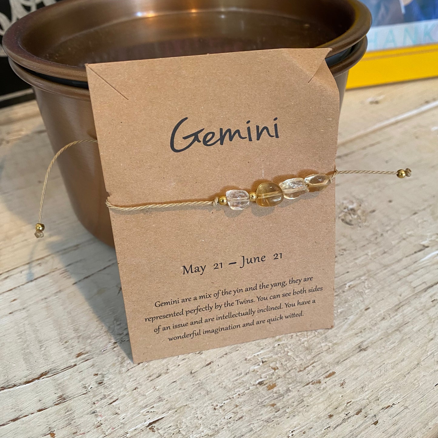 astrology precious stone adjustable bracelet / anklet