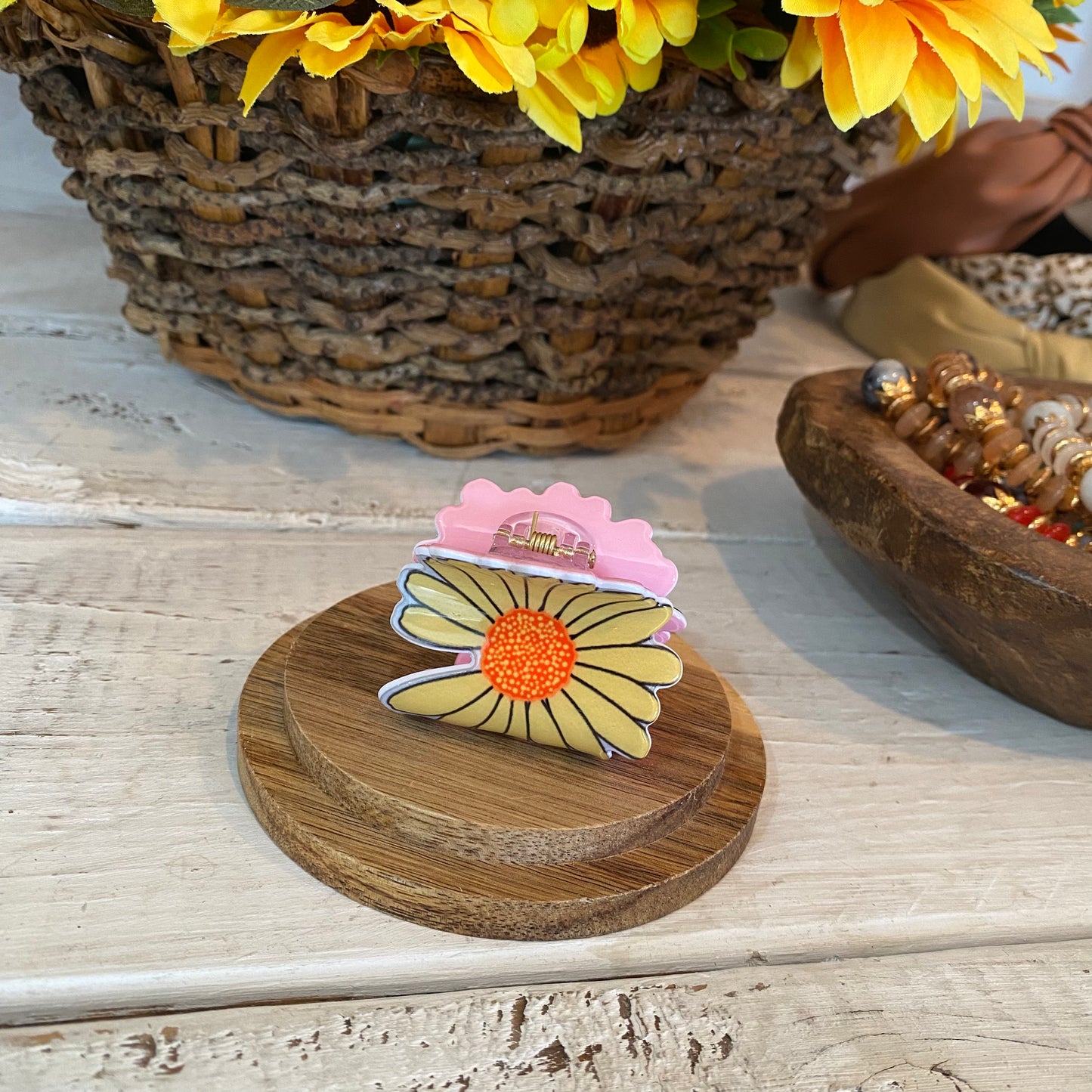 daisy flower claw clip