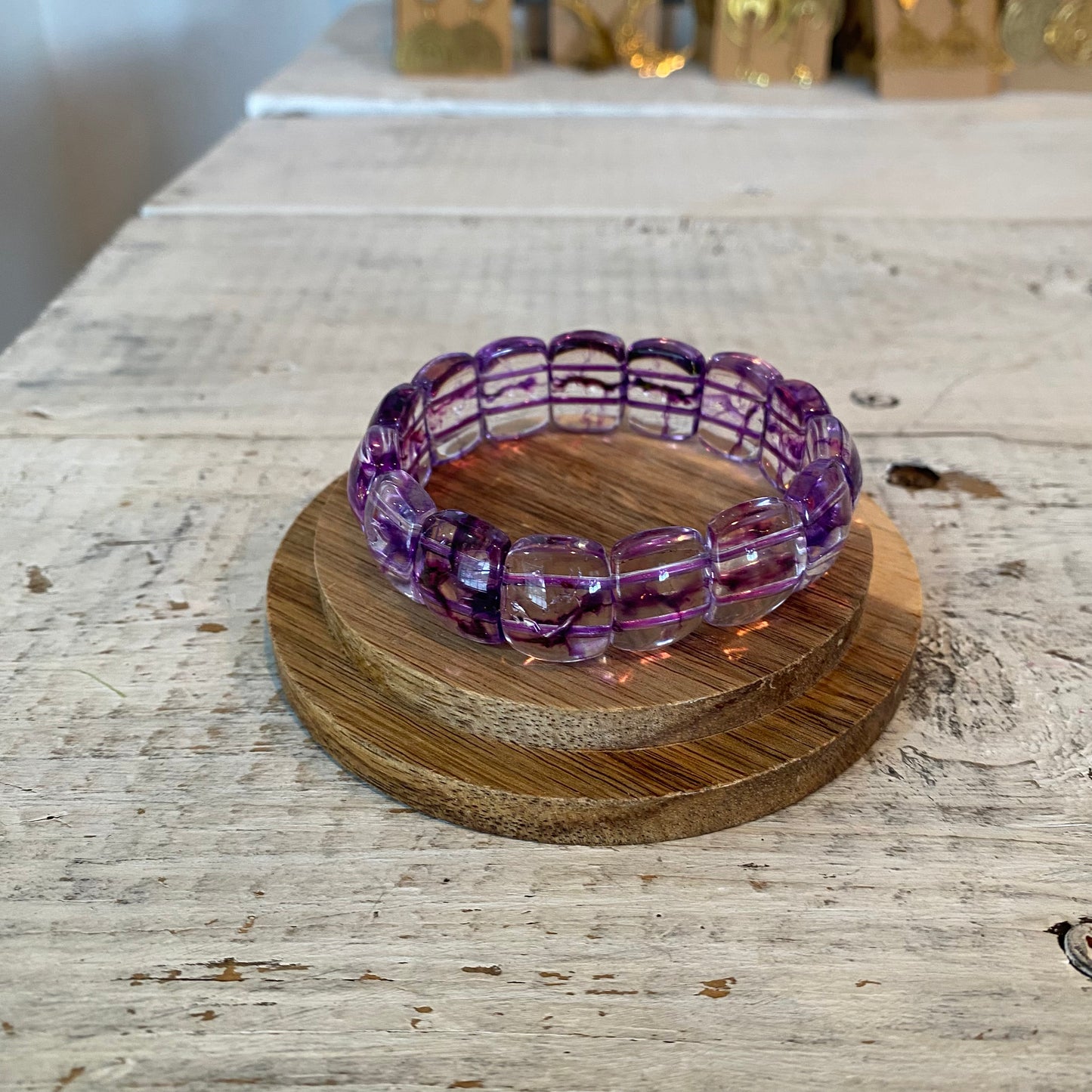 vintage glass squared bracelets