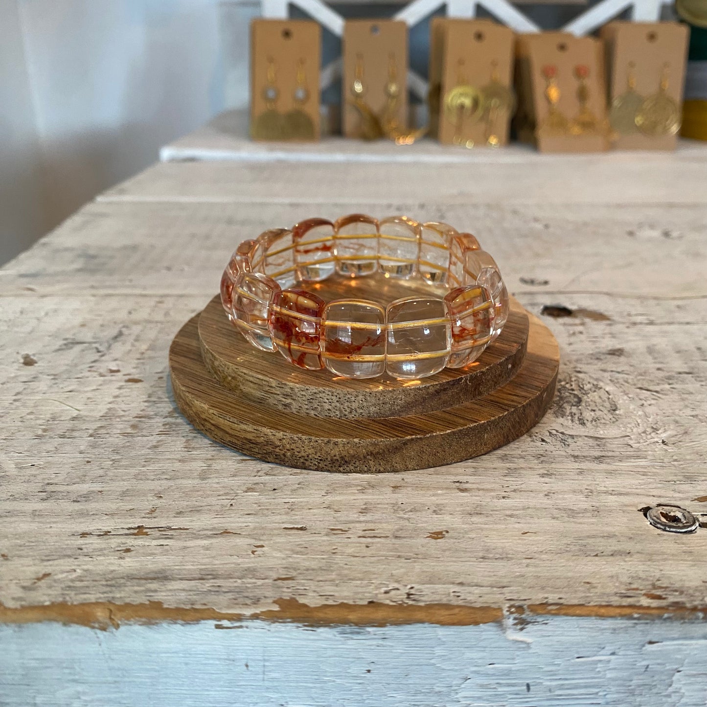 vintage glass squared bracelets