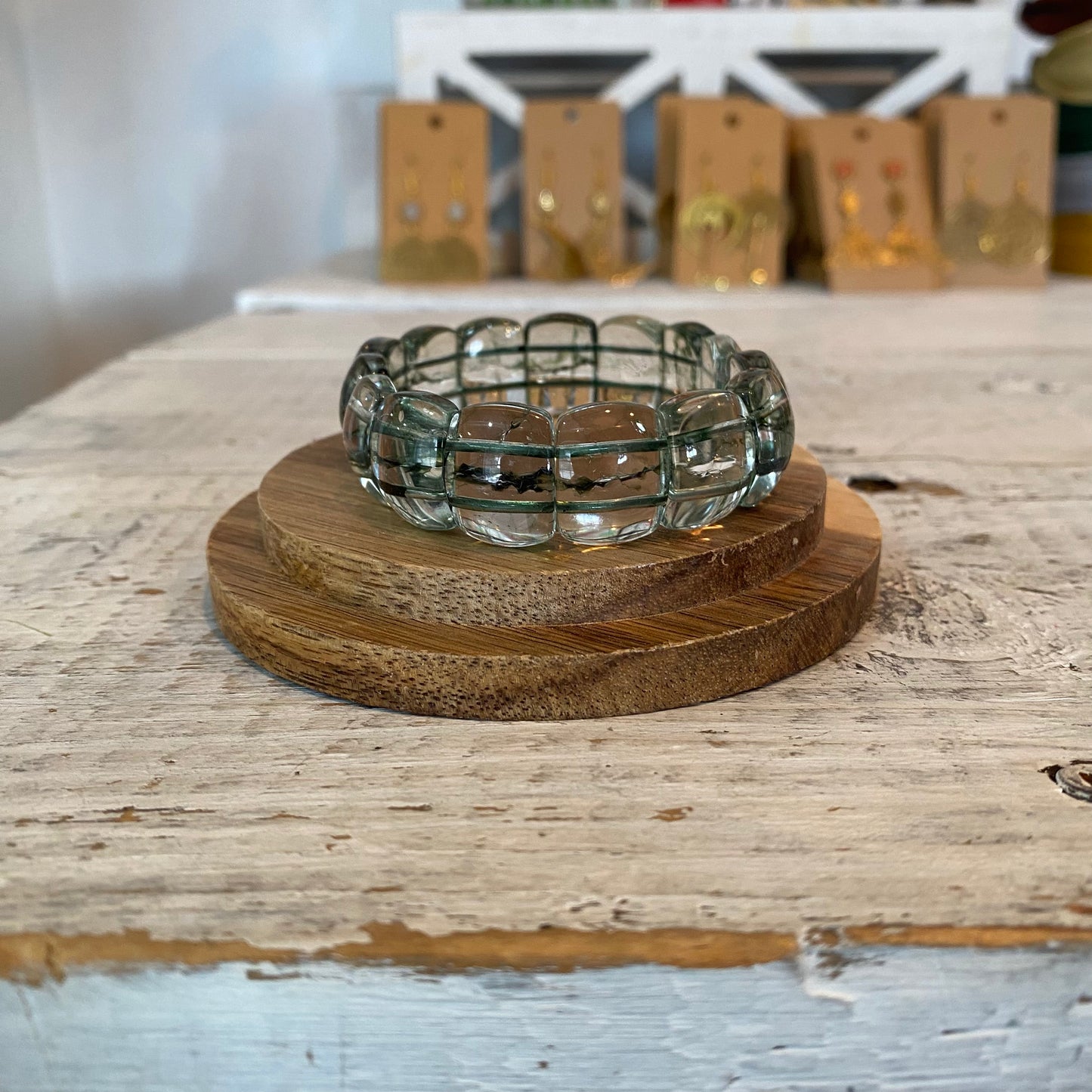 vintage glass squared bracelets