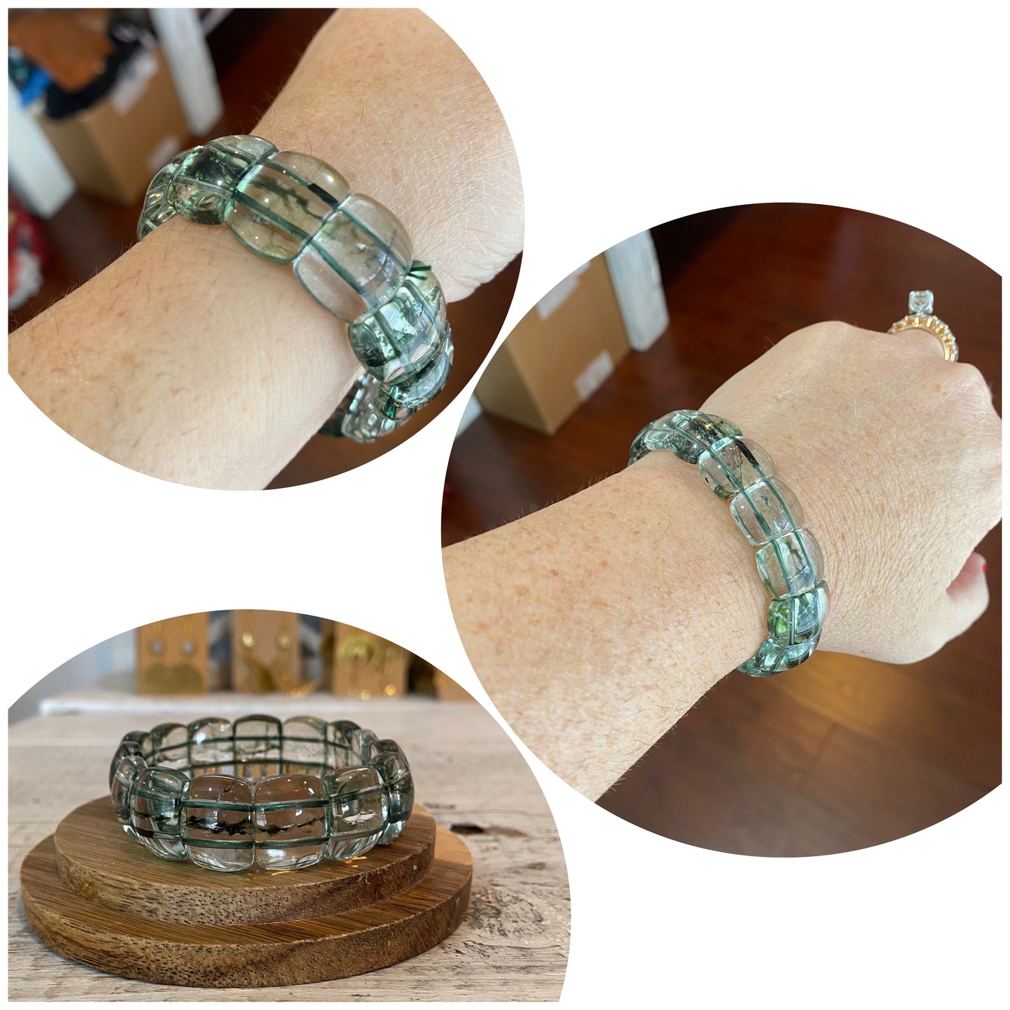 vintage glass squared bracelets