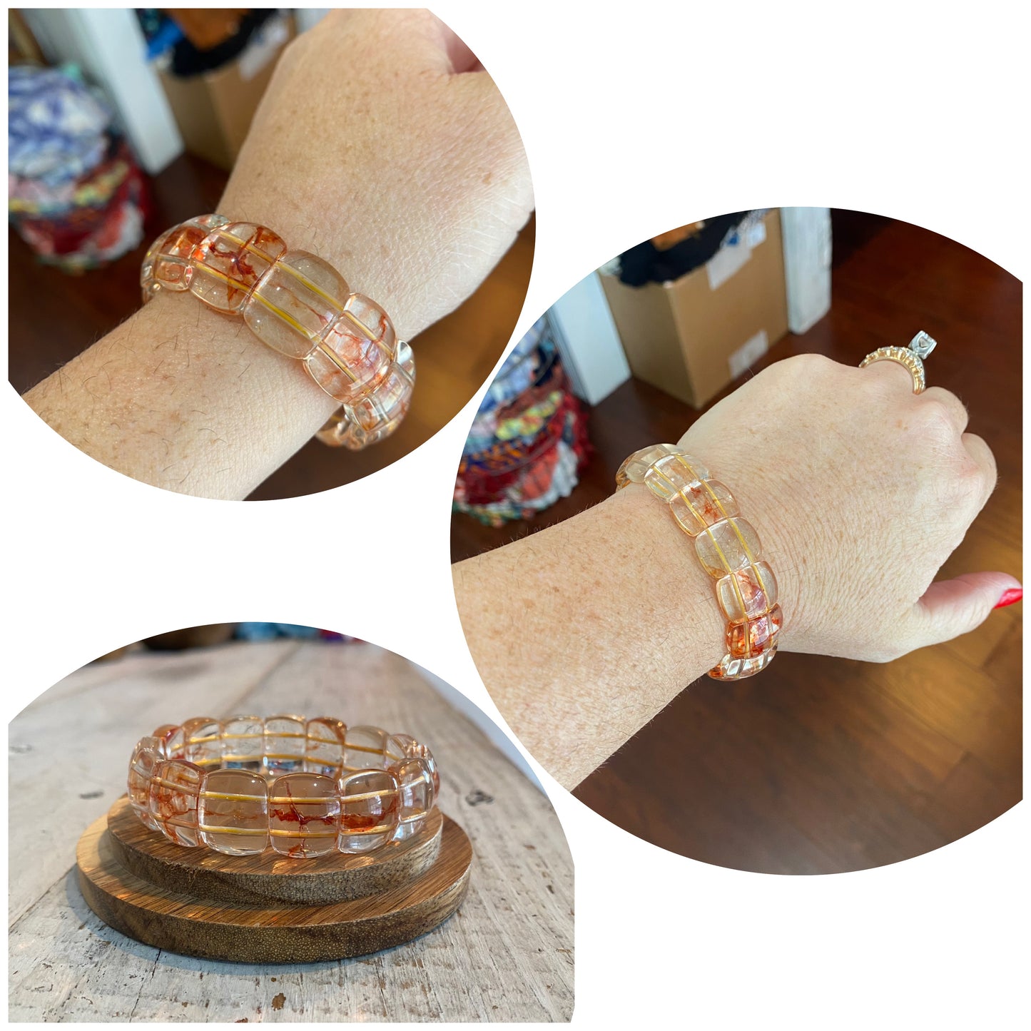 vintage glass squared bracelets