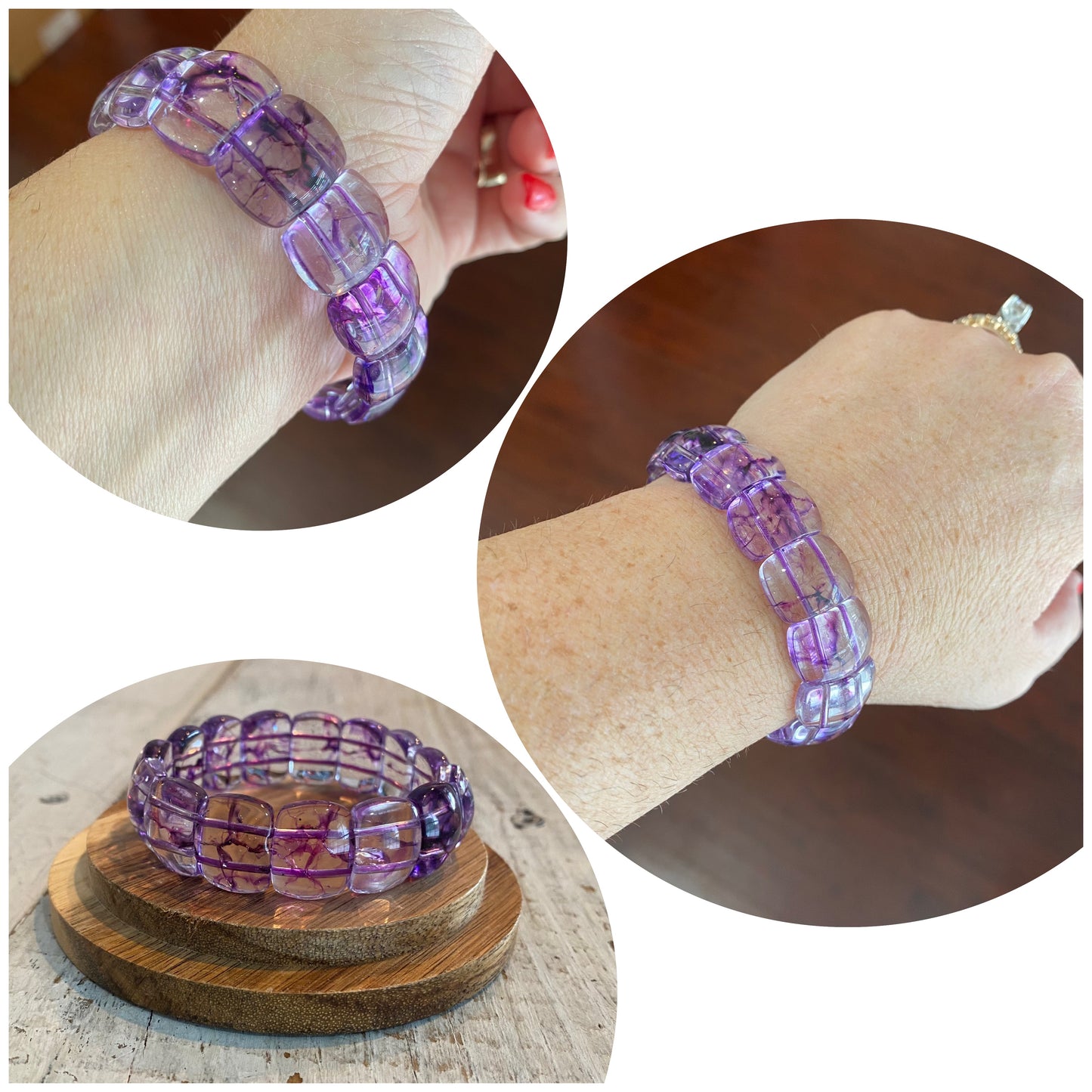 vintage glass squared bracelets
