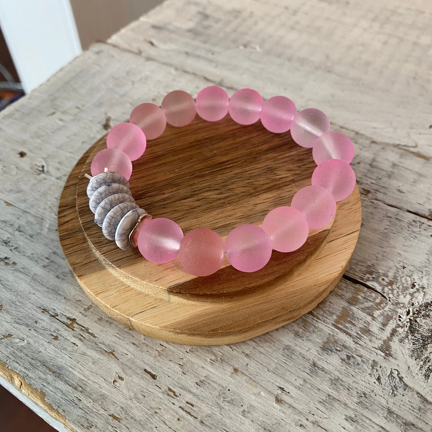 seaglass Buddha bracelets (multiple colors)